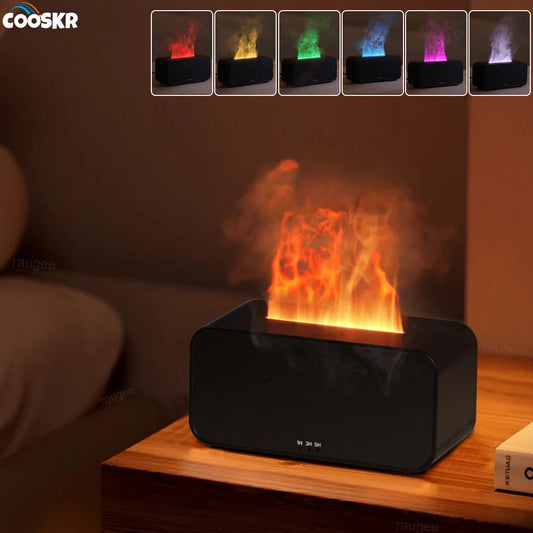 Mini Flame Aroma Diffuser with 7-Color LED | Automatic Fragrance Humidifier