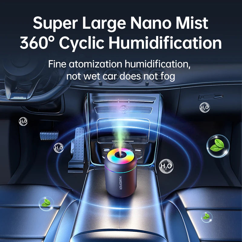180ML Mini USB Aroma Diffuser | Portable Ultrasonic Humidifier for Car, Home & Bedroom