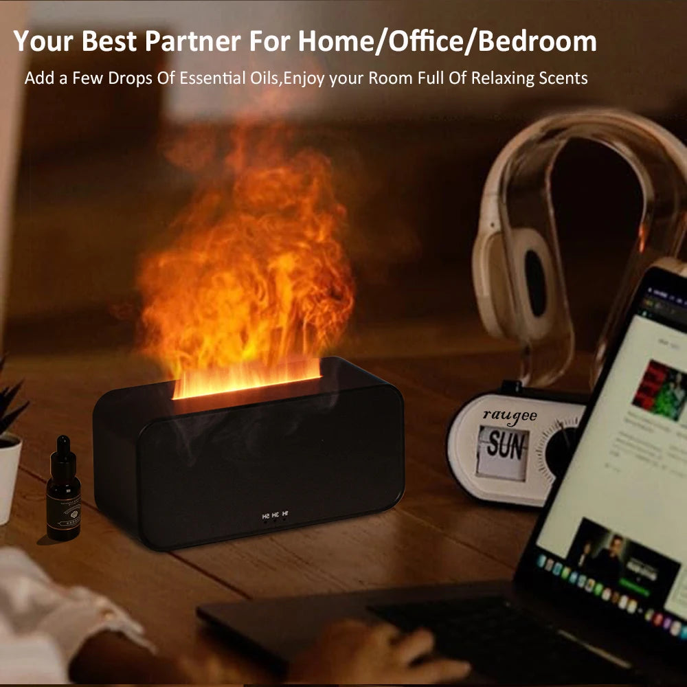 Mini Flame Aroma Diffuser with 7-Color LED | Automatic Fragrance Humidifier