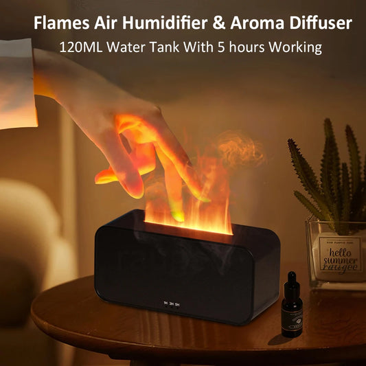 Mini Flame Aroma Diffuser with 7-Color LED | Automatic Fragrance Humidifier