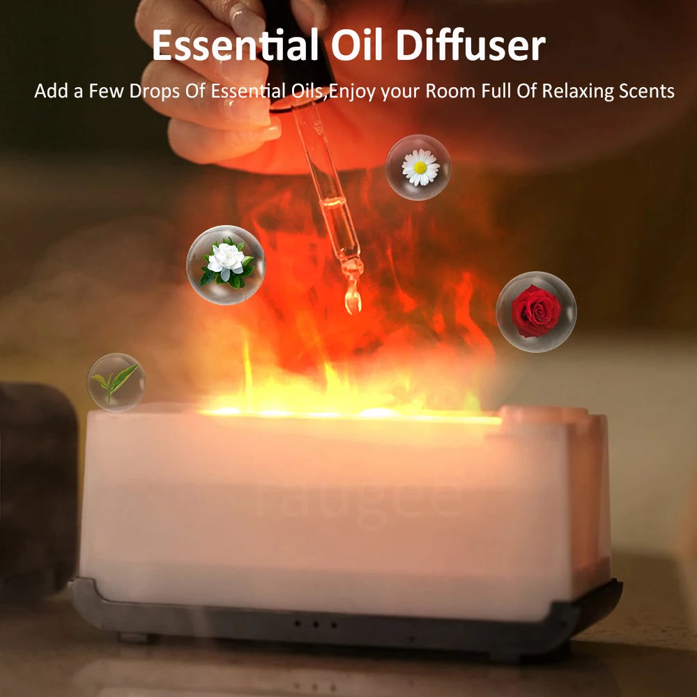 Mini Flame Aroma Diffuser with 7-Color LED | Automatic Fragrance Humidifier