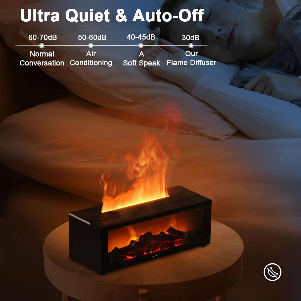 Flame Aroma Diffuser with Remote Control | 7-Color LED & Essential Oil Humidifier