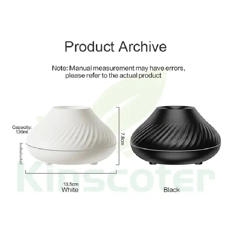 Flame Aroma Diffuser with 7-Color LED | Portable Desktop Essential Oil Humidifier