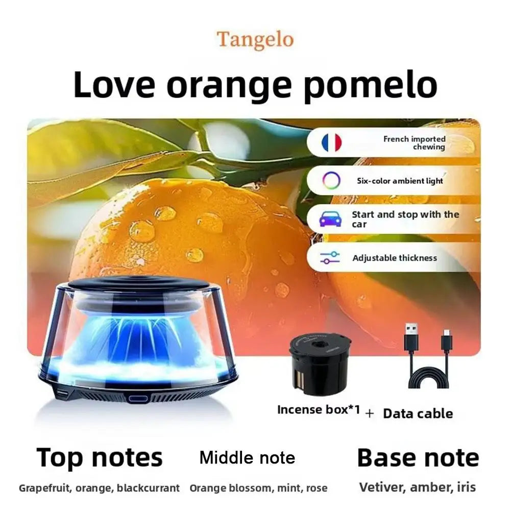 Mount Fuji Car Aroma Diffuser with 6-Color LED & Smart Mist Technology