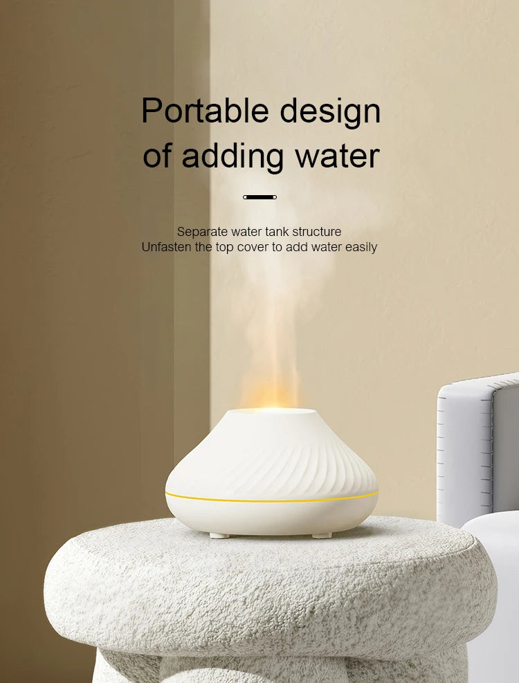 Flame Aroma Diffuser with 7-Color LED | Portable Desktop Essential Oil Humidifier