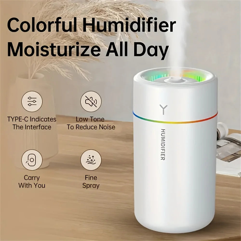 Mini Car Humidifier with Colorful LED | Silent Ultrasonic Aromatherapy Diffuser