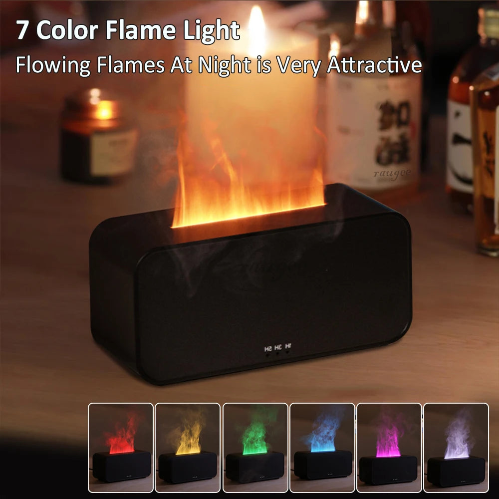 Mini Flame Aroma Diffuser with 7-Color LED | Automatic Fragrance Humidifier