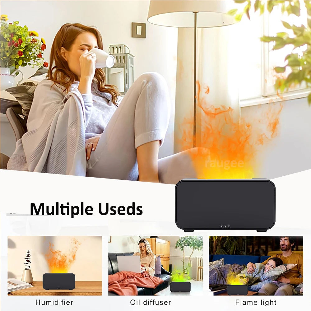 Mini Flame Aroma Diffuser with 7-Color LED | Automatic Fragrance Humidifier