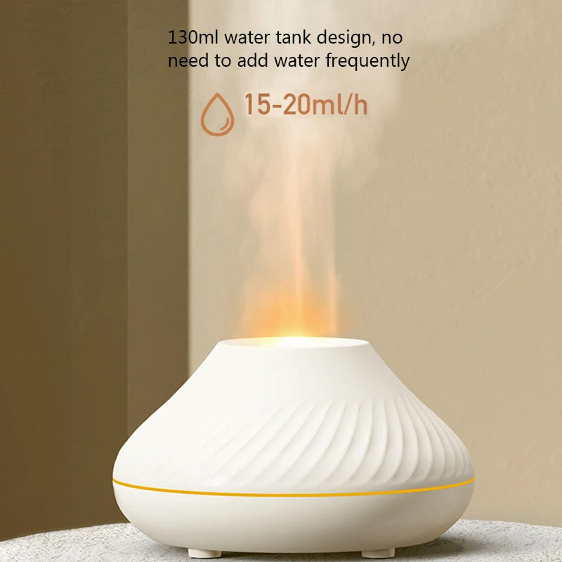 Flame Aroma Diffuser with 7-Color LED | Portable Desktop Essential Oil Humidifier